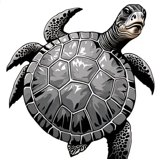 Lumberjack Sea Turtle Swimming