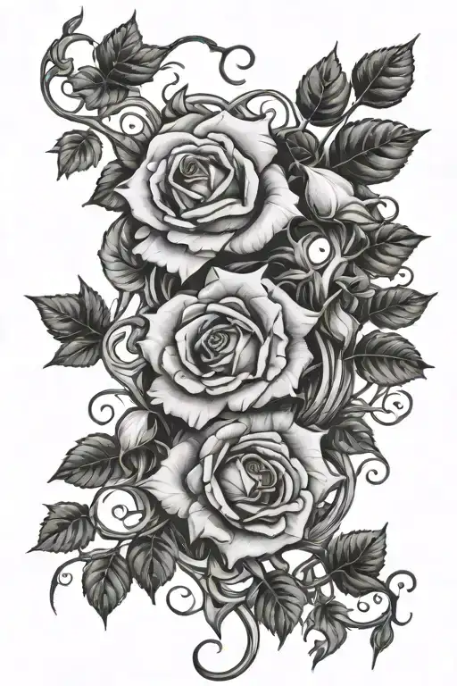 Ivy Vines With Rose Intertwined