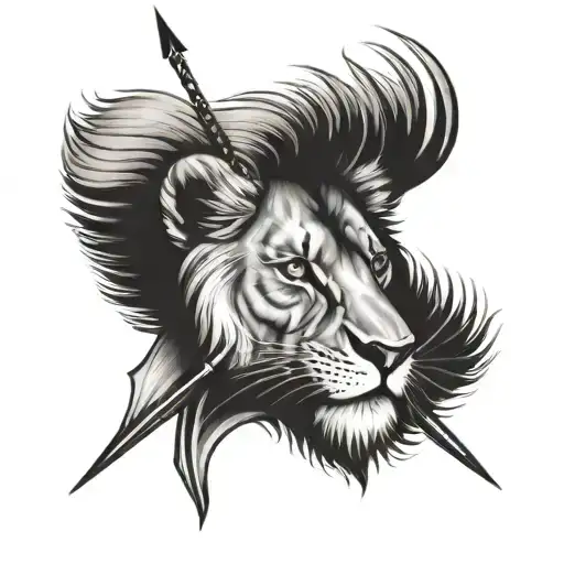 Lion Face And Arrow