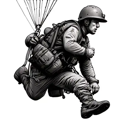 Baseball Parachuting Airborne Soldier