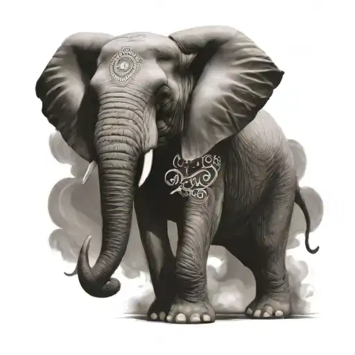 Elephant With Numbers 222