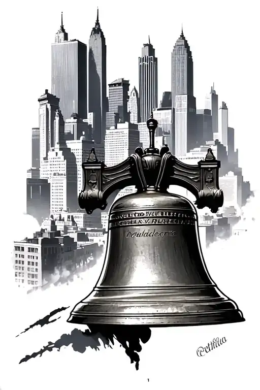 Philadelphia Skyline And Liberty Bell