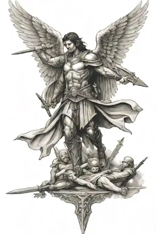 Warrior Angel Leading Soldiers
