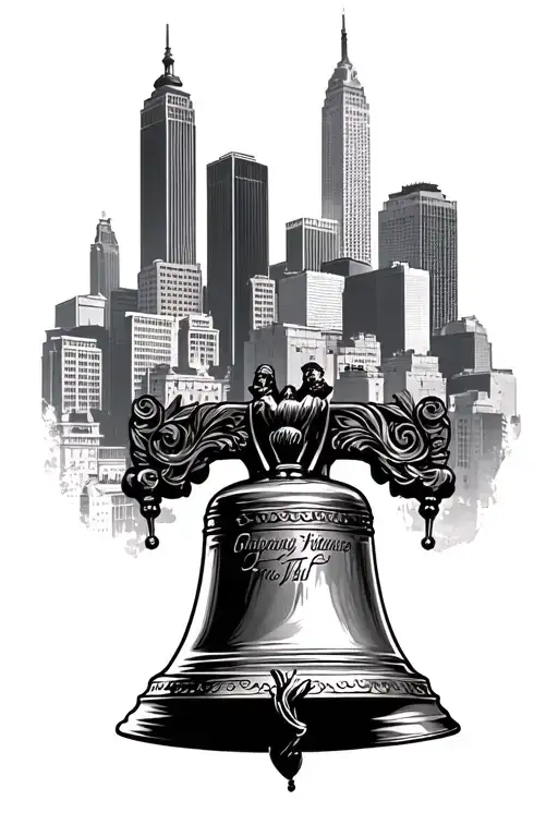 Philadelphia Skyline And Liberty Bell