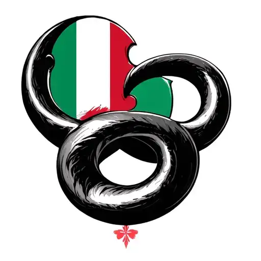 Haitian And Italian Flag Intertwined Infinity Symbols