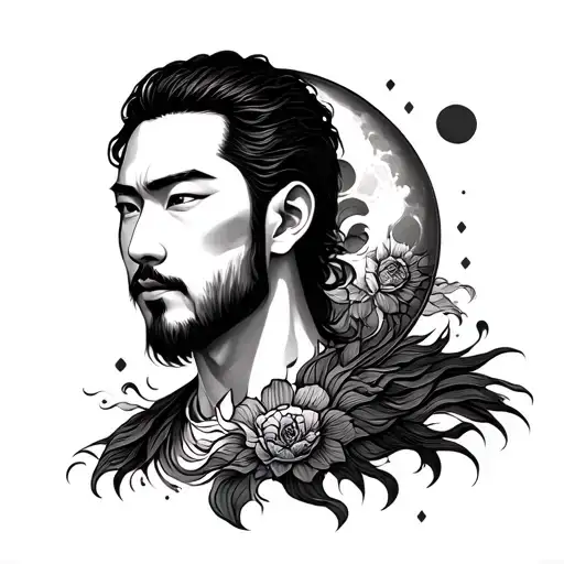 Sun And Moon Asian Man