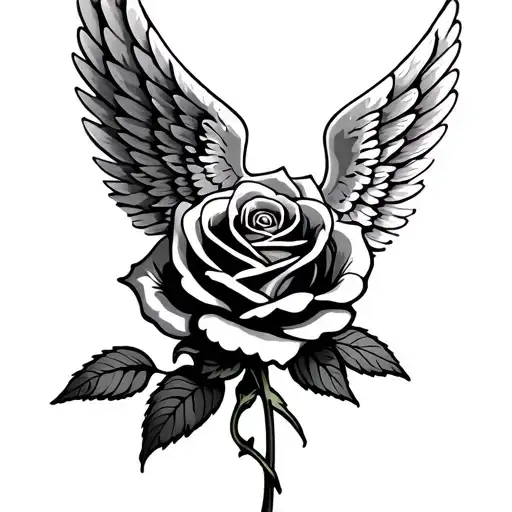 A Rose With An Angel Wing