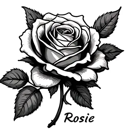 Rose With The Name Rosie As The Stem Rose