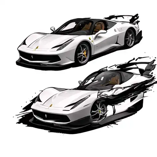 White Ferrari Car