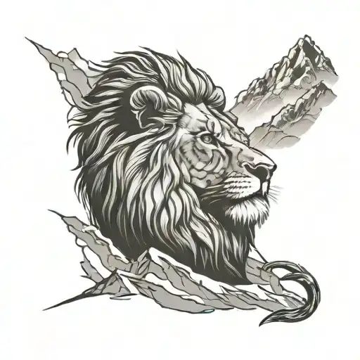 Lion And Mountians