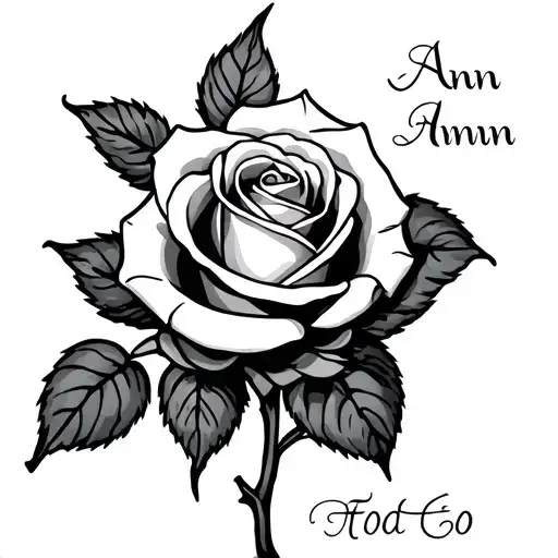 Rose With The Ann Written Inside