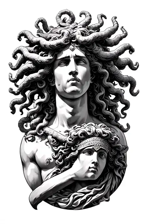 Greek Story With Medusa Hermes And Sparta Style