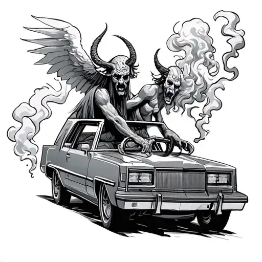 God And The Devil Are Driving In A Car And Smoking
