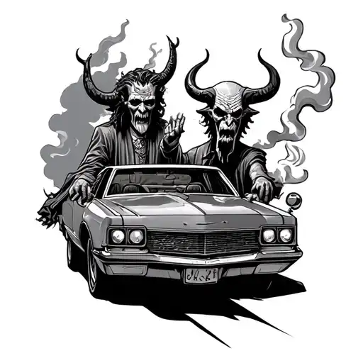 God And The Devil Are Driving In A Car And Smoking