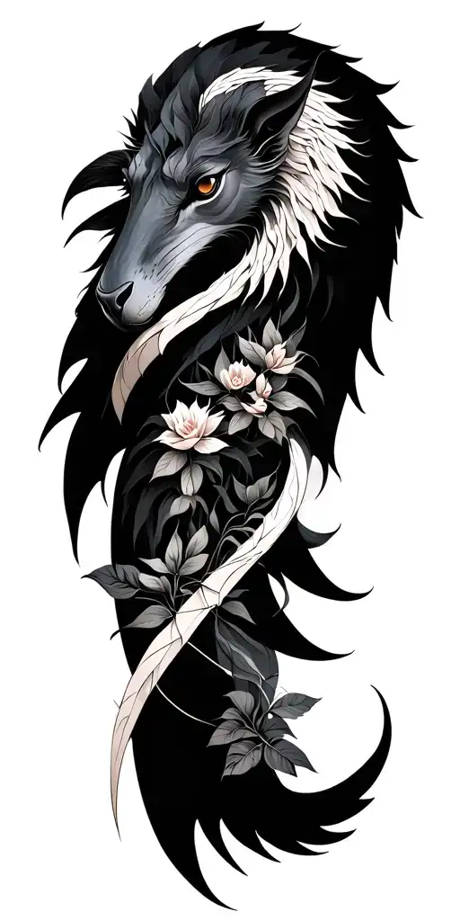 Mythic Animals Interwoven With Plants And Architectural Motifs