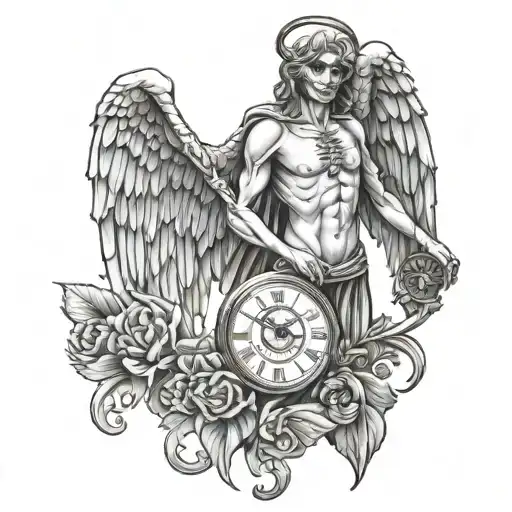 Angel Of Death Holding Clock