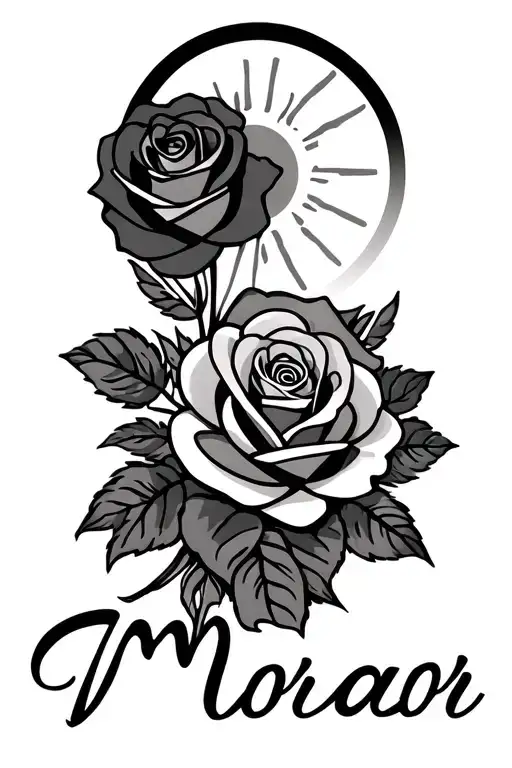Mom Dad And Sister Name With Roses And Filipino Sun On Forearm