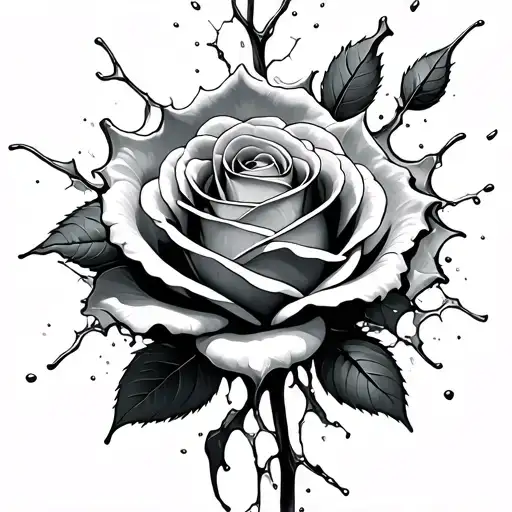 Rose Shattering Into Glass