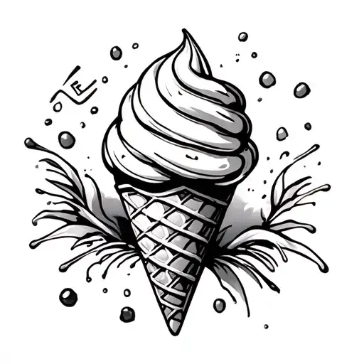 Ice Cream Cone With An E