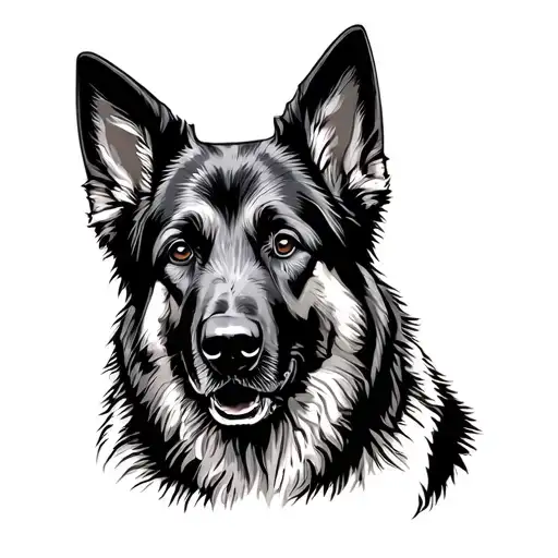 Dog Breedgerman Shepherd Silhouette Formed