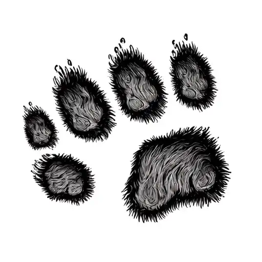 Dog Paw Print Brindle Coat Pattern No Outline No Fur