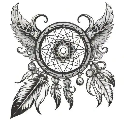 Obsidian Knife Antler Handle Dreamcatcher Hanging