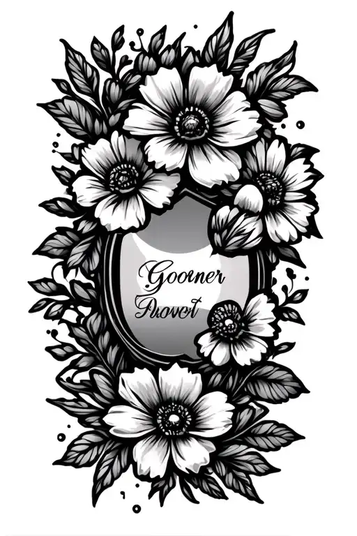 Filigree Flowers With Gooner Written In Cursive In The Middle