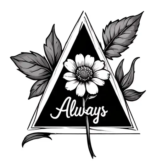 A Flower Inside A Triangle That Says Always