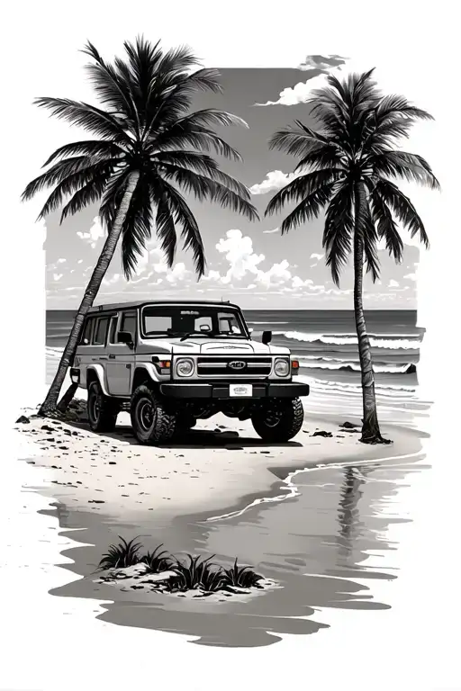 60 Series Landcruiser On A Beach