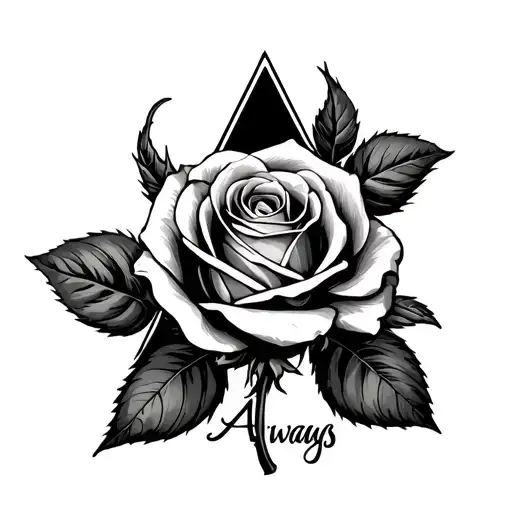 A Rose Inside A Triangle That Says Always