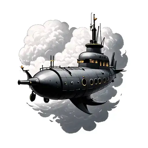Cloud With The Shape Of A Submarine From The Beatles Song