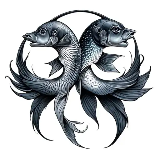 Pisces & Virgo Zodiac Symbol