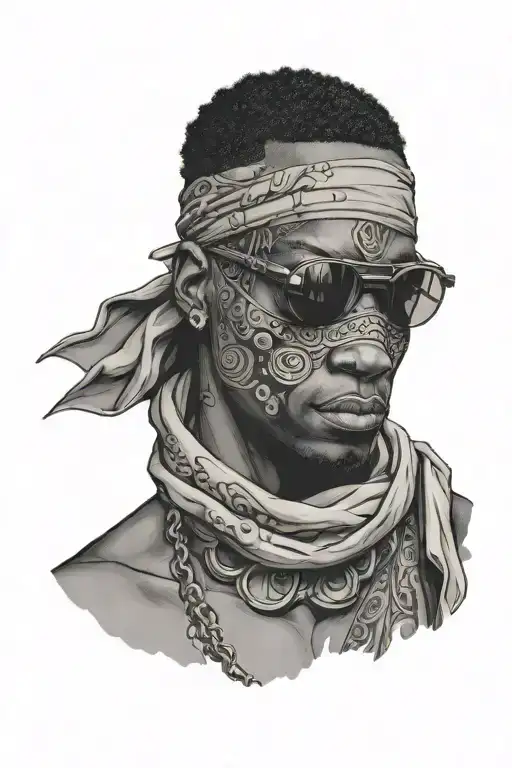 Black Person With Bandana Blindfold