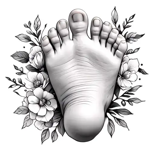 Foot Of Baby Daughter So Give Me Good Design