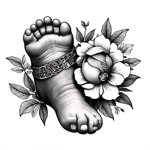 Separate The Left Foot And Right Foot Of Baby Daughter So Give Me Good Design