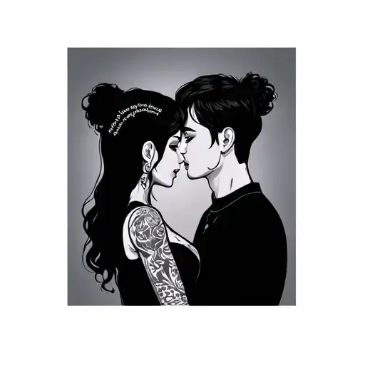 Couple Tattoo With Sentence