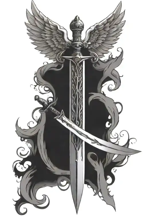 Sword Of The Spirit With 2 Angel Wings