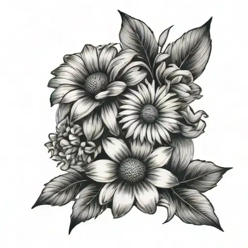 Mary Gold And Daisy Flower