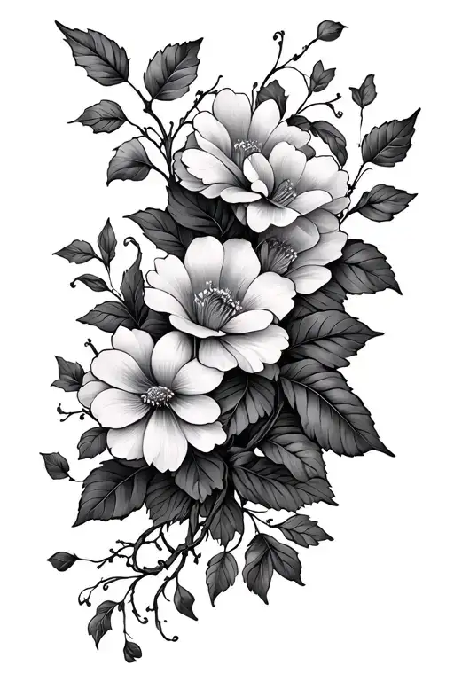 Vines Flowers Intertwined