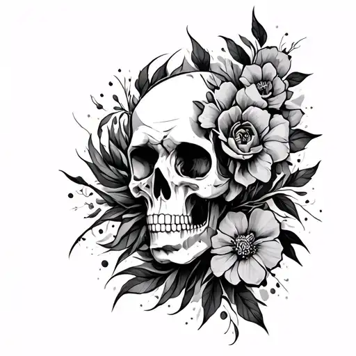 Line Tattoo Design Combining Elements