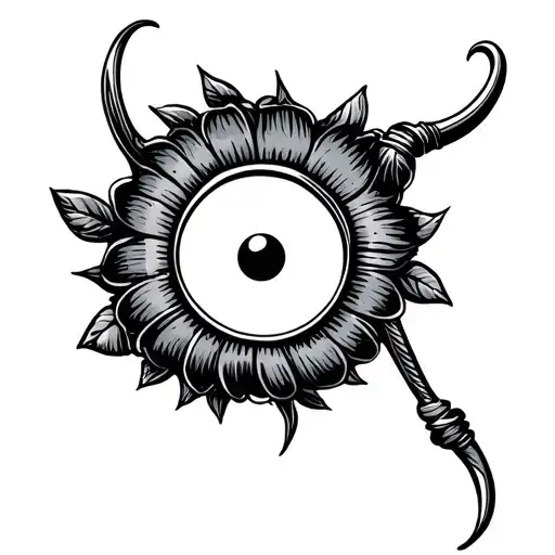 Antique Hook & Eye For Sewing Black Line Simple