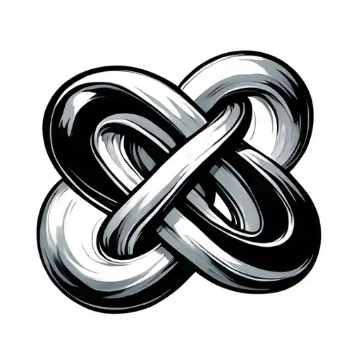 Semi Colon In An Infinity Knot Intertwined