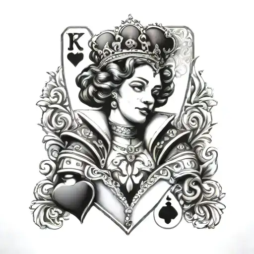 Queen Of Hearts With Letter K