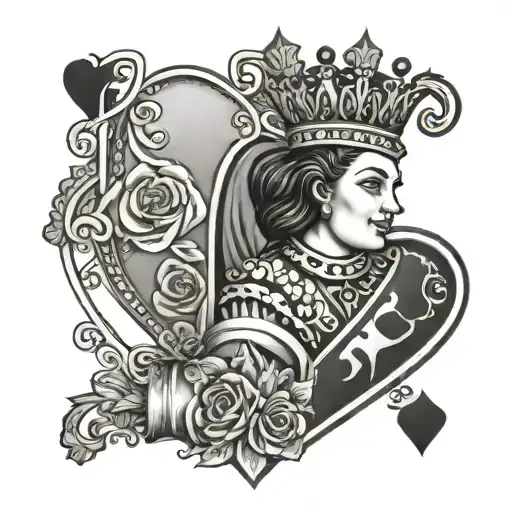 Queen Of Hearts With Letter K Letter