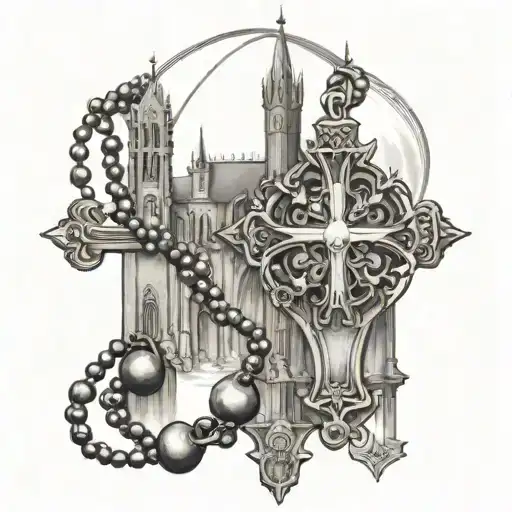 Cathedral And Rosary Beads