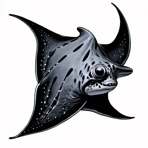 Create An Image For Me That Is An Fine Line Tattoo Sting Ray