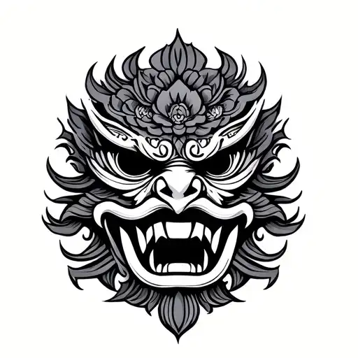 Barong Minimalist Tattoo Design