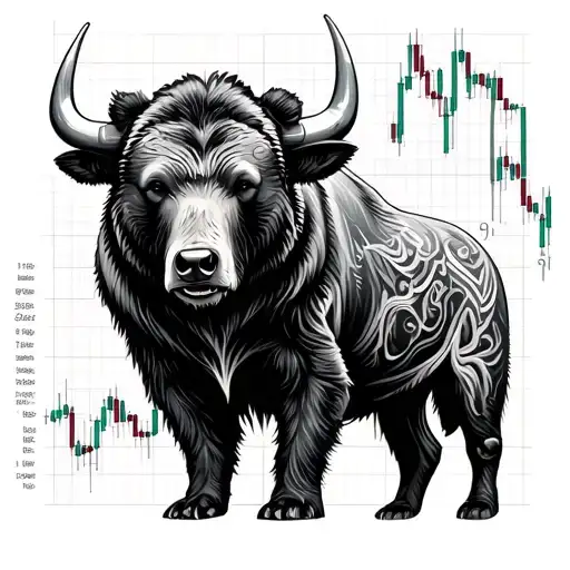 Bull And The Bear With Stock Charts Representing The Fusion