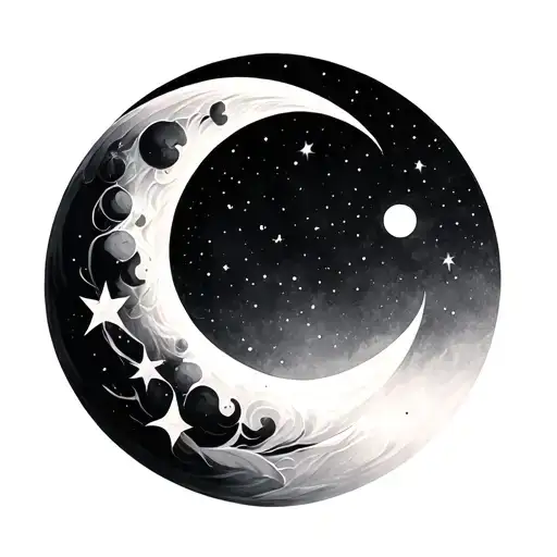 Minimalistic Crescent Moon