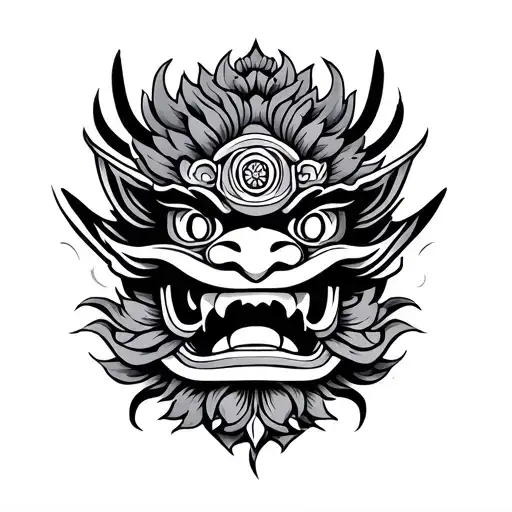 Barong Minimalist Tattoo Design